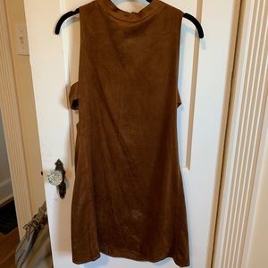 Burnt orange, velvet cutout dress